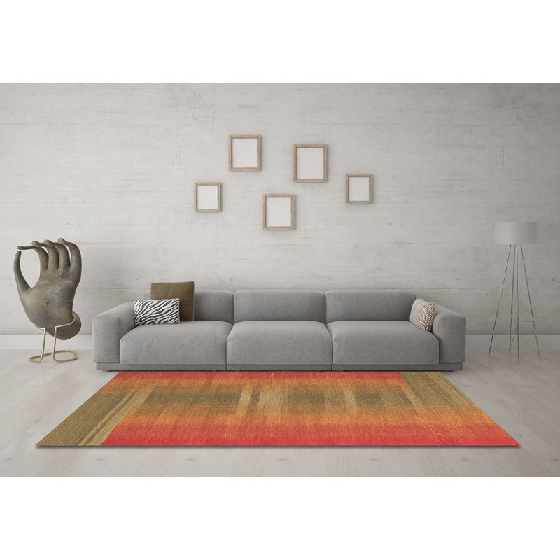Washable Abstract Indoor Rug, Round 8'