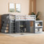 Twin Loft Bed With Storage Cabinet, Drawer And Shelf Cabinet And Pulling-Out Desk-1561335491