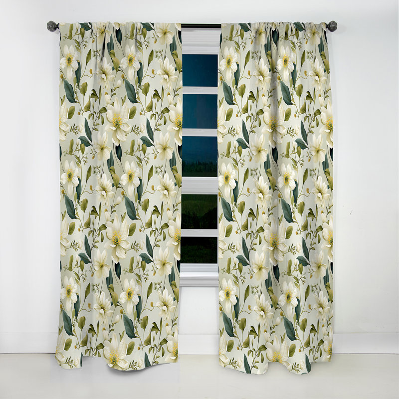 Serene Botanics Tropical Motif III - Rideau floral - Rideau occultant floral - 1 panneau, L 52 po x L 95 po