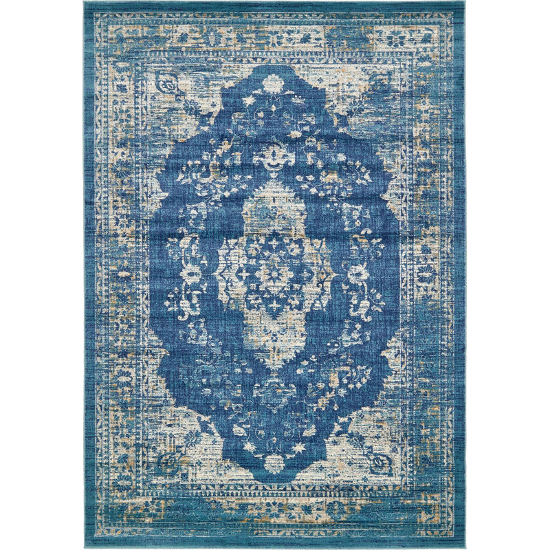 Tapis bleu marine Wimpole, Rectangle 7 pi 1 po x 10 pi