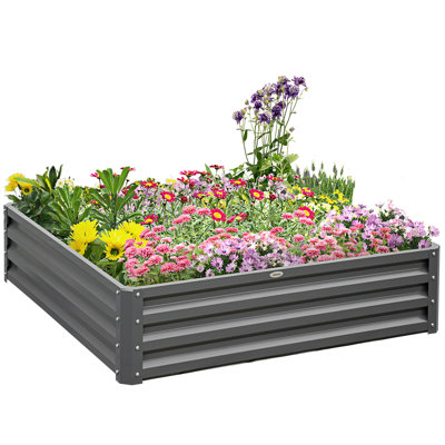 Lit de jardin surélevé en métal 4 pi x 4 pi Nenko