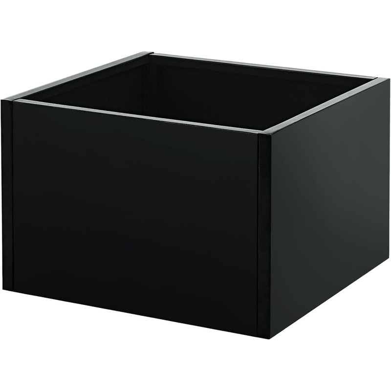 Modern Black Steel Raised Garden Bed, Extra Long Planter Box with Removable Dividers, 12" H x 18" W x 18" D