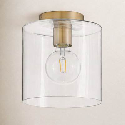 Lydia Single Light Glass Semi Flush Mount