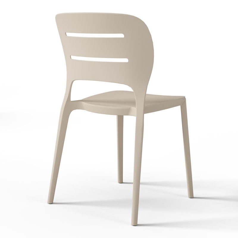 Ensemble de 2 chaises de patio empilables, 2, Beige