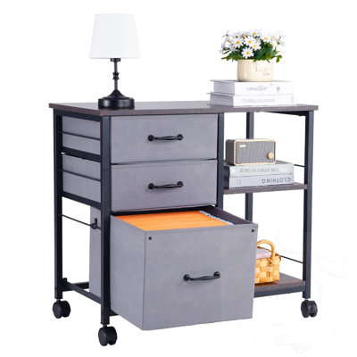 Armoire de rangement verrouillable avec tiroirs et 2 tablettes ouvertes