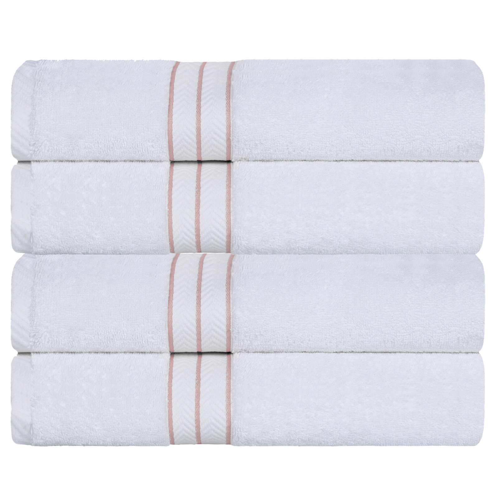 Josann 4-Piece Turkish Cotton Bath Towel Set, Tea Rose