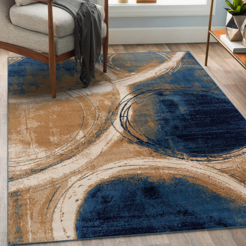 Bellicent  Abstract Indoor Rug, Rectangle 5' x 7'