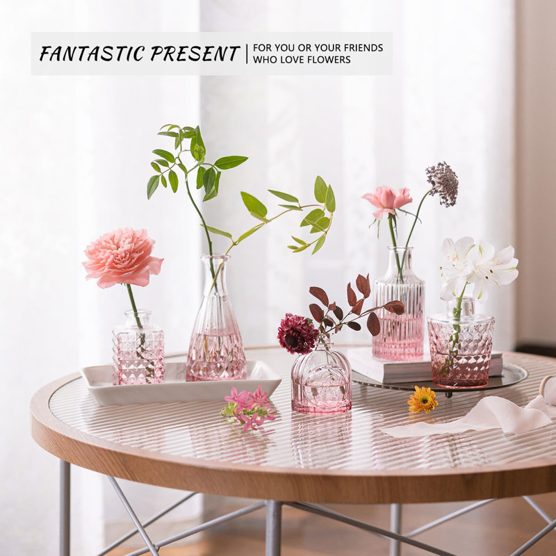 Ensemble de 12 vases Bud, Rose