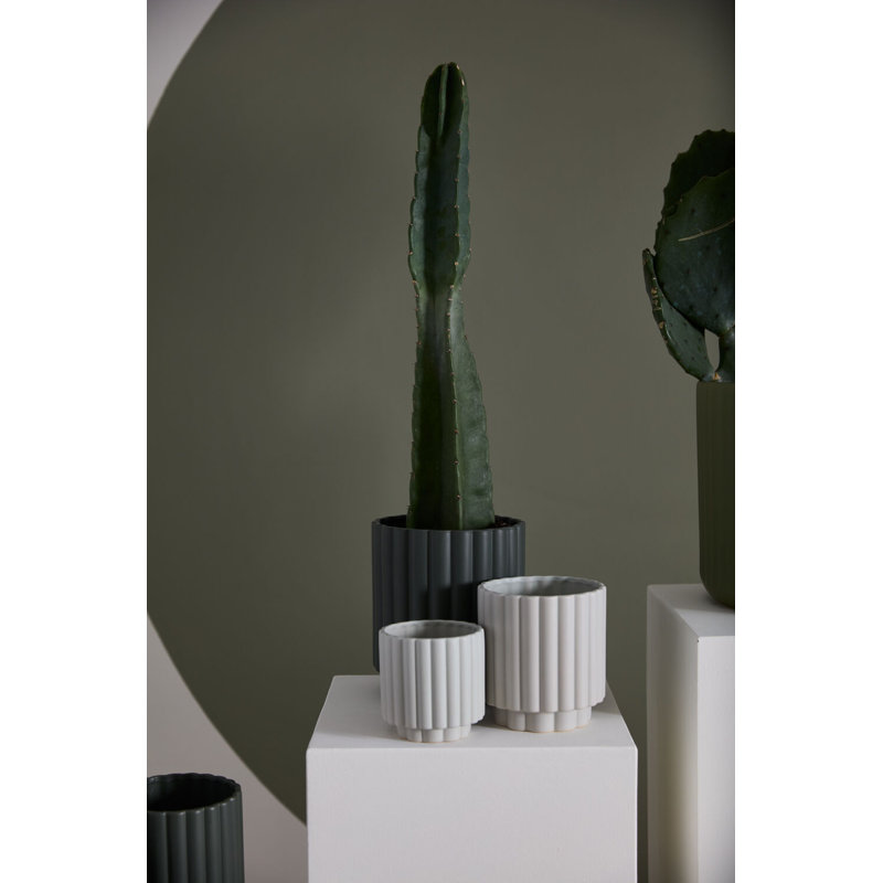 Ceramic Pot Planter, Black, 6" H x 5.5" W x 5.5" D