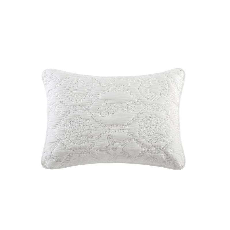 White Queen Reversible Microfiber Coastal Quilt Set
