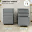  3 Drawer File Cabinet, Lockable Metal Filling Cabinet, White-1730153245