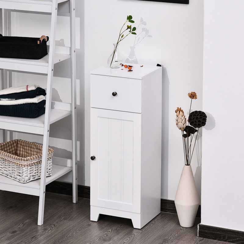 Armoire de salle de bain blanche avec tiroir et tablette réglable - Décoration élégante 1