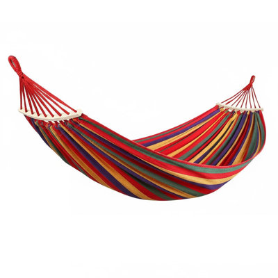 Heavy-Duty Canvas Hammock with Spreader Bars - 550lb Capacity Outdoor Relaxation