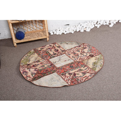 Wool Rugs, Red  3.4x3.3 ft Small Rug, Vintage Rugs, Turkish Rugs, Anatolian Rug
