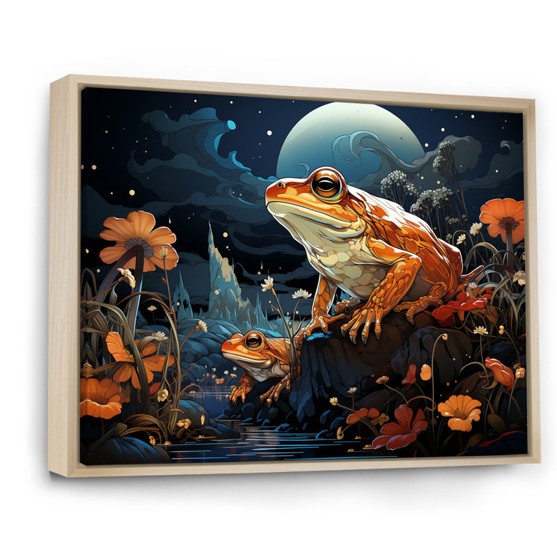 Cosmic Art Frog - Frogs & Toads, reproduction d'art sur toile, Cadre naturel flottant, H 30 po x l 40 po x P 1,5 po