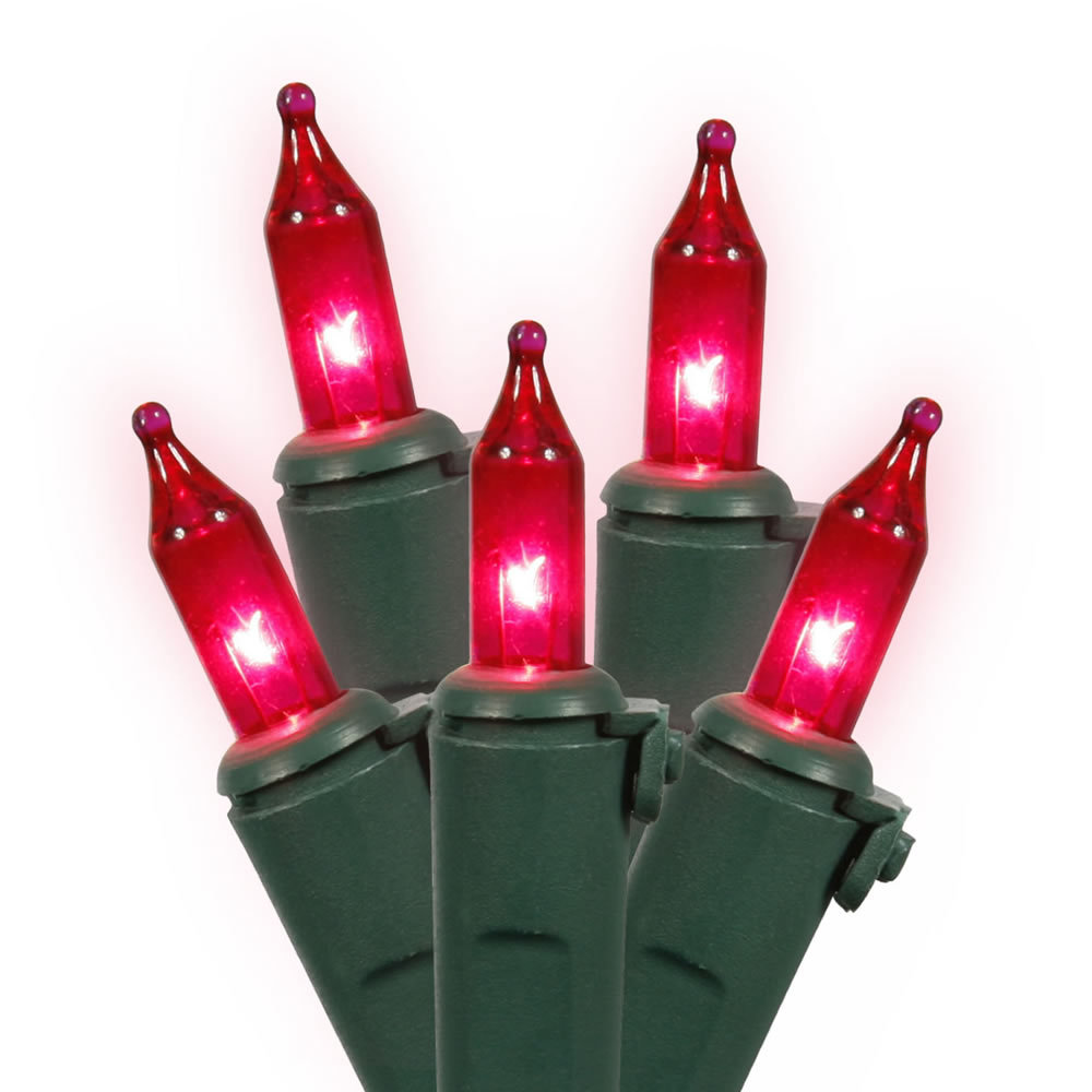 Mini Christmas String Lights, Pink, 9' L
