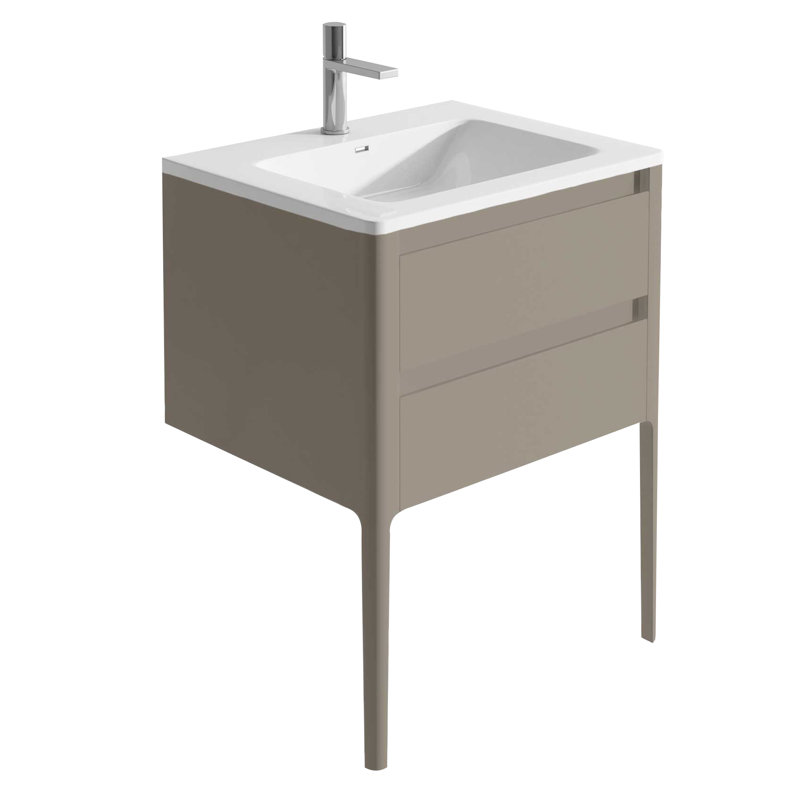 Senah 590mm Single Bathroom Vanity with Integrated Polyglomerate Basin