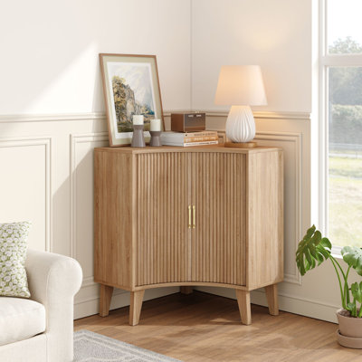 Sliding 2 - Door Corner Accent Cabinet