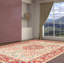 Tapis rouge en laine nouée à la main de conception unique 9 pi 1 po x 12 pi nouvel âge Ushak