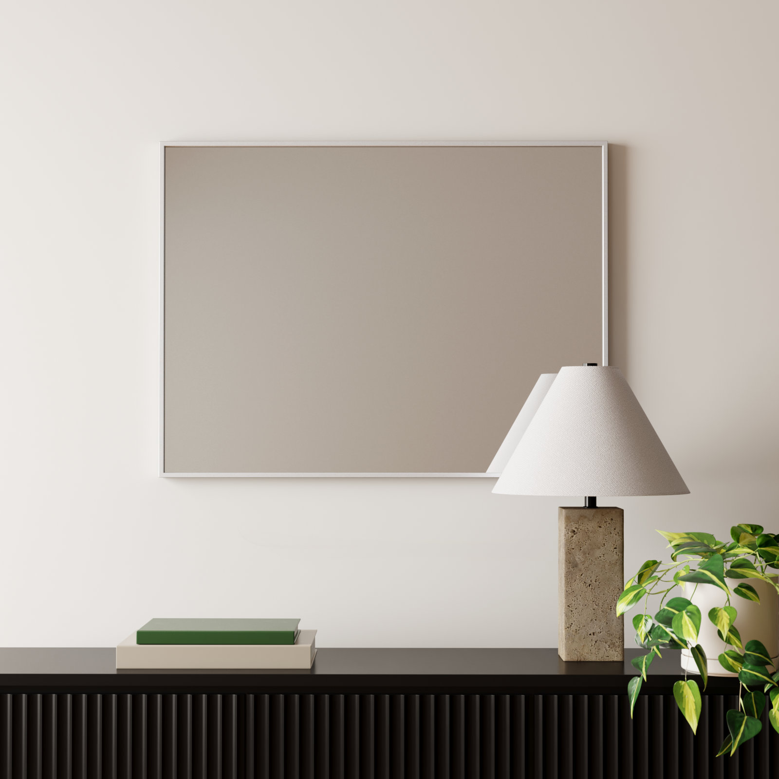 Sabine Metal Rectangle Wall Mirror, 36" x 27", Silver
