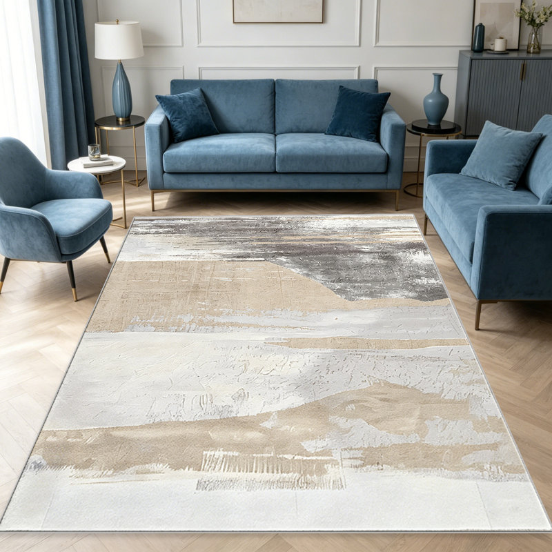 Light Beige Texture   area rugs for Living Room, Soft and Comfortable, Suitable for all seasons, easy to maintain, machine washable Indoor floor mat, Under Table Farmhouse suitable for Bedroom, Dining Room, Study,  Balcony, Home Decor Patio