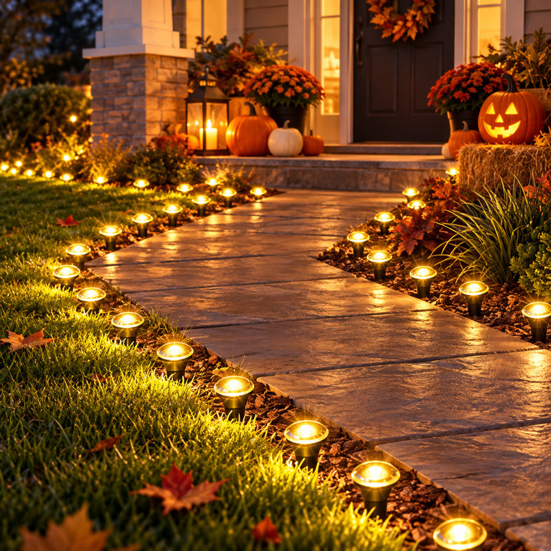 Matte Black Solar Powered Pathway Light Kit