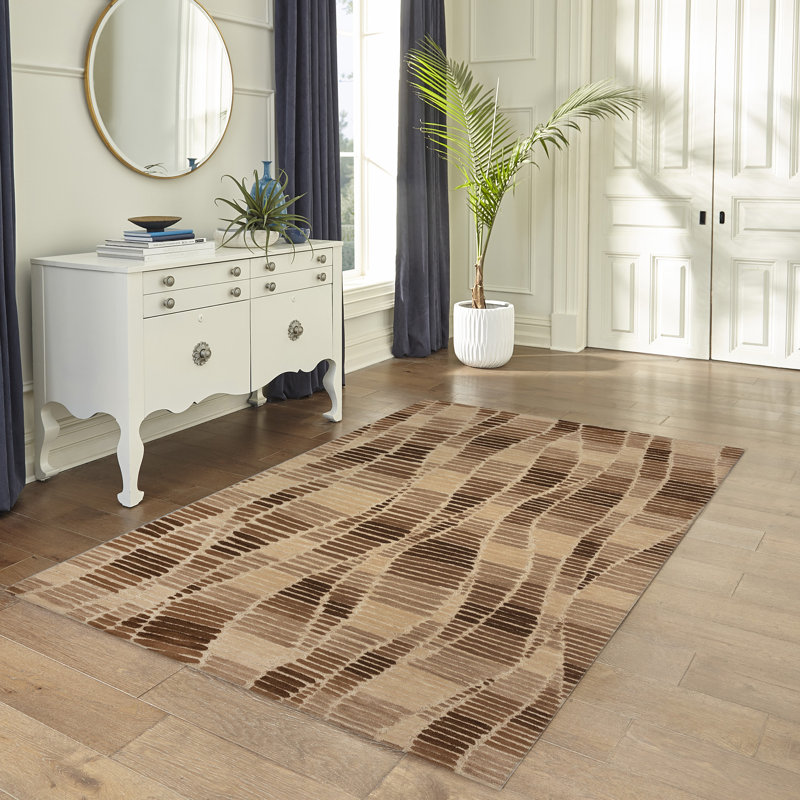 Tapis d'intérieur à rayures ombrées Gordy, Rectangle 3 pi 6 po x 5 pi 6 po