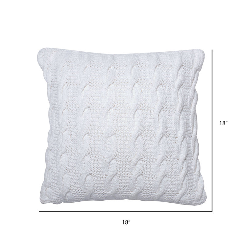  Handknit Cushion Pillow, White