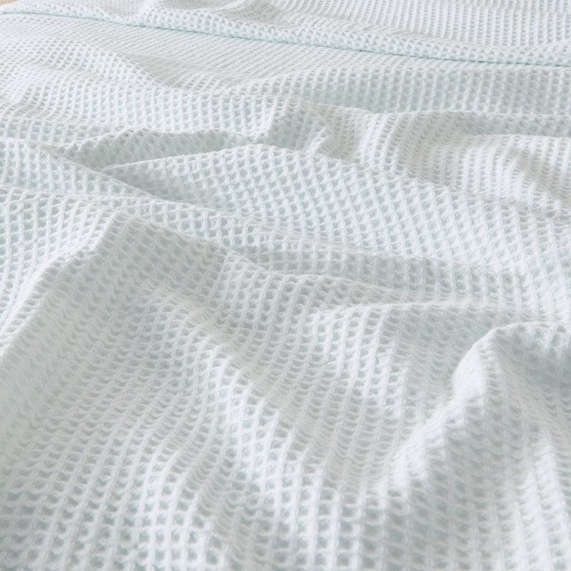 Ice Blue Cotton Waffle Weave Throw Blanket 50" x 60"