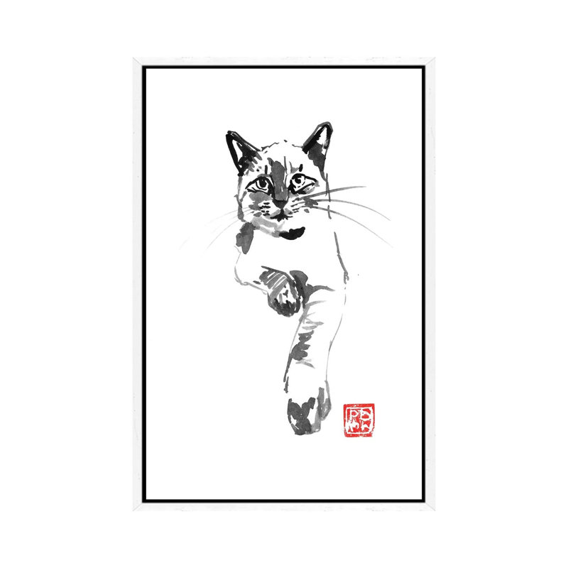 On The Bed by Péchane - Print on Canvas, White Framed, 66.04 cm H x 45.72 cm W