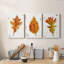 Autumn Leaf Study II - Ensemble de 3 peintures sur toile tendue-1178369220