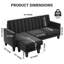 Canapé 3 places en velours moderne avec repose-pieds convertible-2132069099