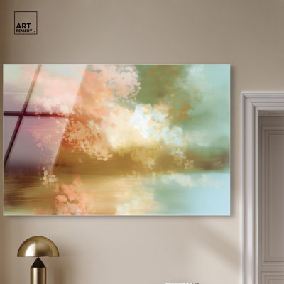 «Crimson Haze II», reproduction d'art acrylique sur toile par Art Remedy, prête à être suspendue, 15 x 10