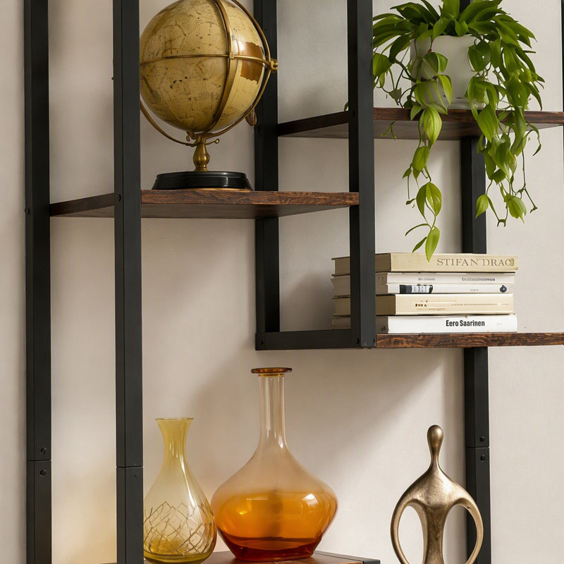 Open Display Rack,Farmhouse Bookshelf,Versatile Storage Bookcase