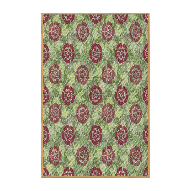 Tapis vert/brun à motifs, Rectangle 2 pi x 5 pi