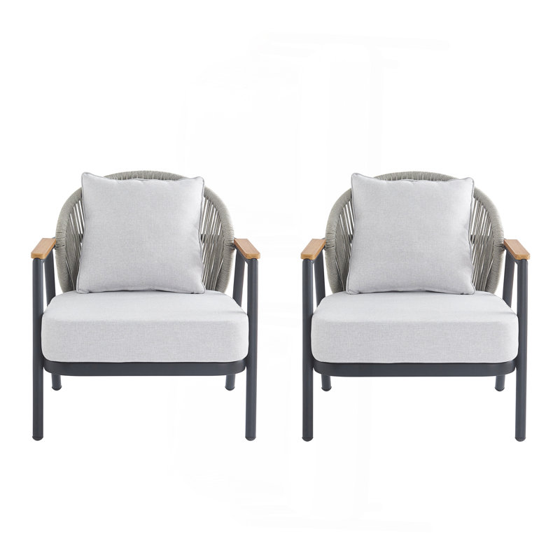 Ensemble de 2 fauteuils club en corde Orla