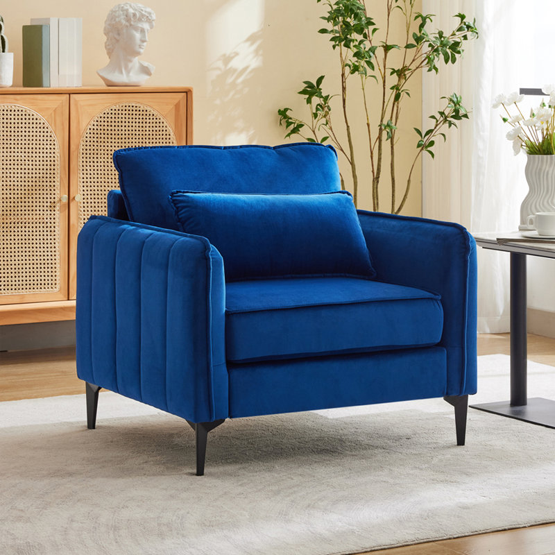 Single Accent Chairs Armchair, Blue