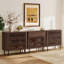 Buffet/meuble de rangement cannelé de grande taille (94,5 po) de largeur, en noyer-134078139
