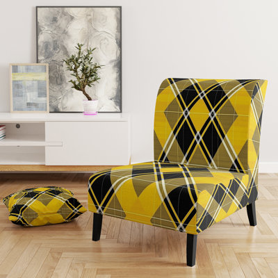 Fauteuil de chambre à carreaux en velours à carreaux