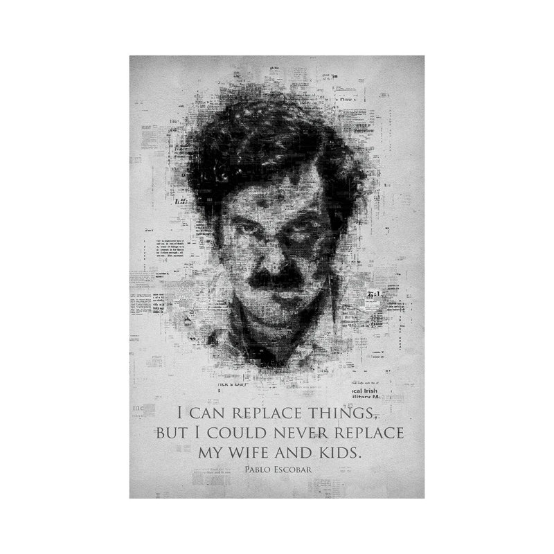 Pablo Escobar by Gab Fernando - Wrapped Canvas Print, 20.32 cm H x 30.48 cm W