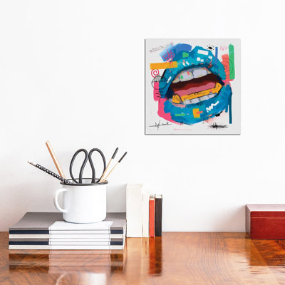 " Lips Open Blue " by Nuwarhol