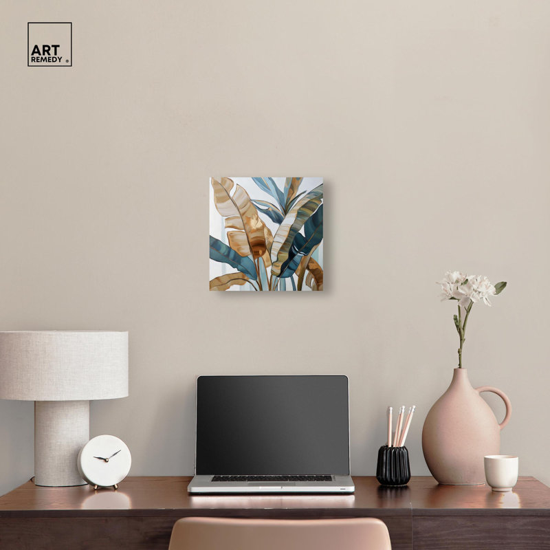 «Paradise Fronds II», art floral tropical par , H 12 po x l 12 po, Toile tendue