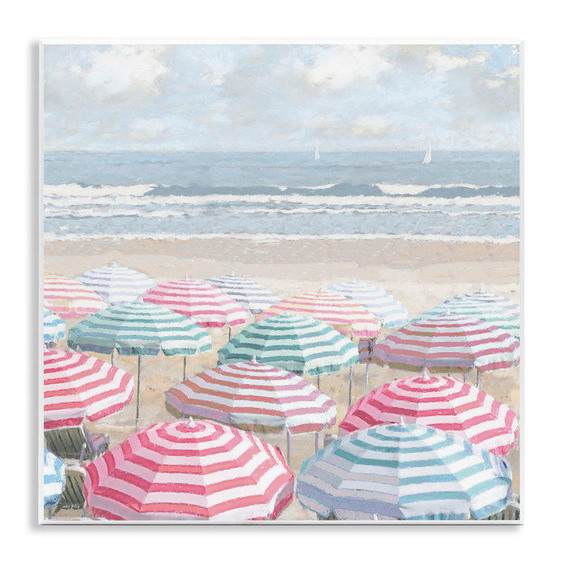 «Bright Beach Umbrellas», plaque murale par Amber Sterling