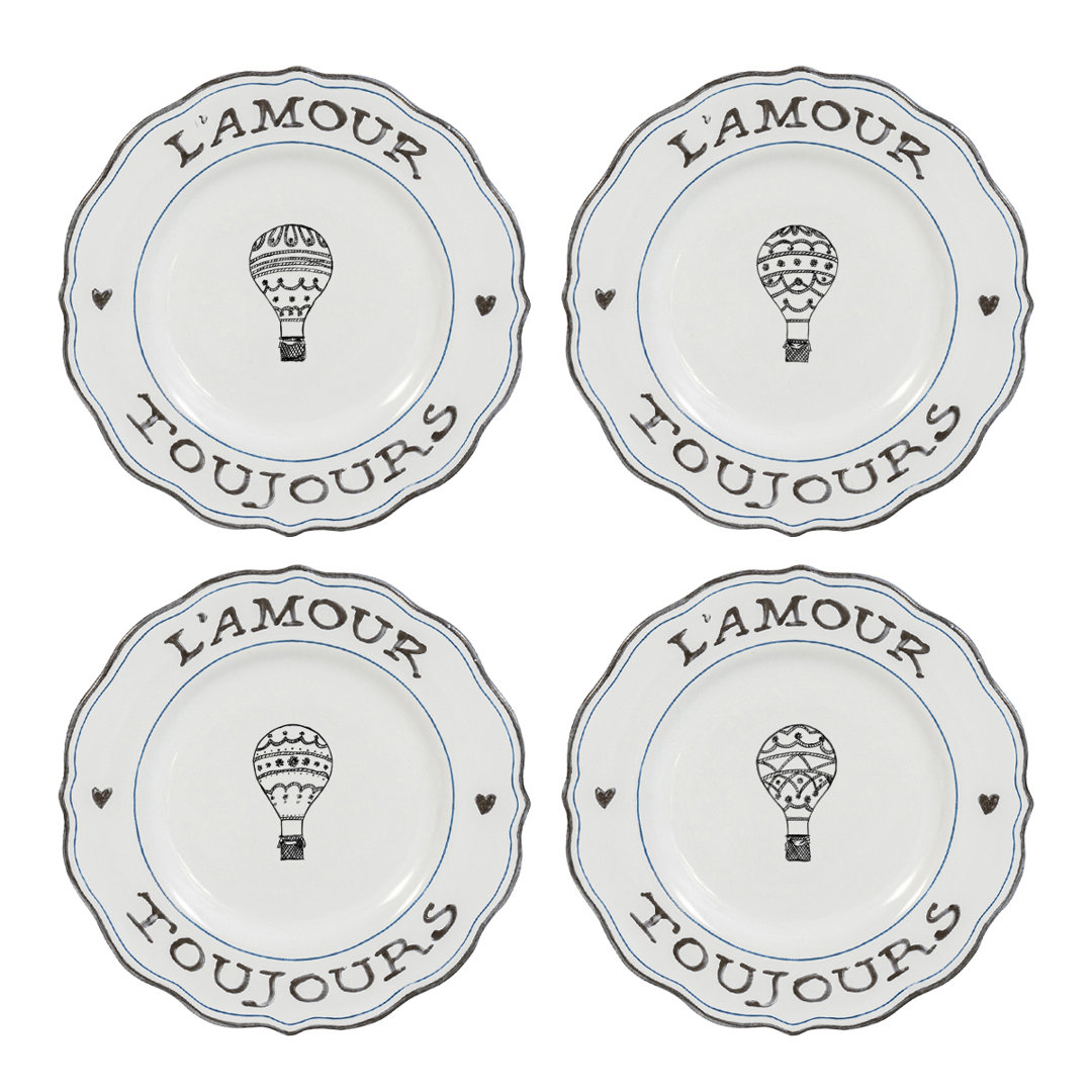 L'amour Toujours Dessert/Salad Plate Assorted (Set of 4) Juliska
