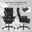Chaise de bureau inclinable en cuir avec repose-pieds, soutien lombaire gonflable et appui-tête réglable