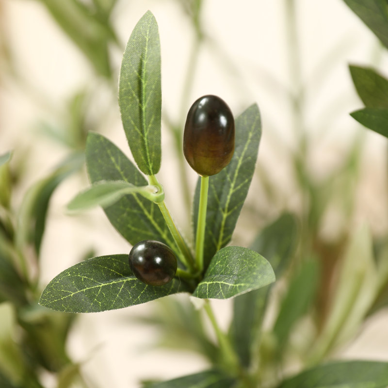 Olive artificielle Adcock résistante aux rayons UV dans un panier en ruppie maritime faite à la main