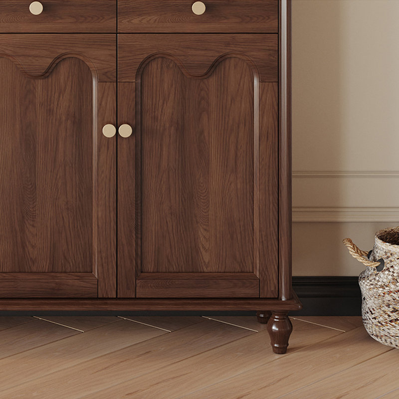 Nut-brown Solid Wood Shoe Storage Bench, Nut Brown
