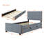 Lit plateforme simple tapissier en velours avec lit gigogne simple-110102171