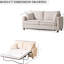 Canapé-lit de 81,5 po à 2 places, beige, revêtement en lin, canapé-lit, éponge haute densité, mousse à mémoire de forme, fabrication, assemblage facile, petits espaces de vie en mousse beige moderne de 3,35 po-604856326