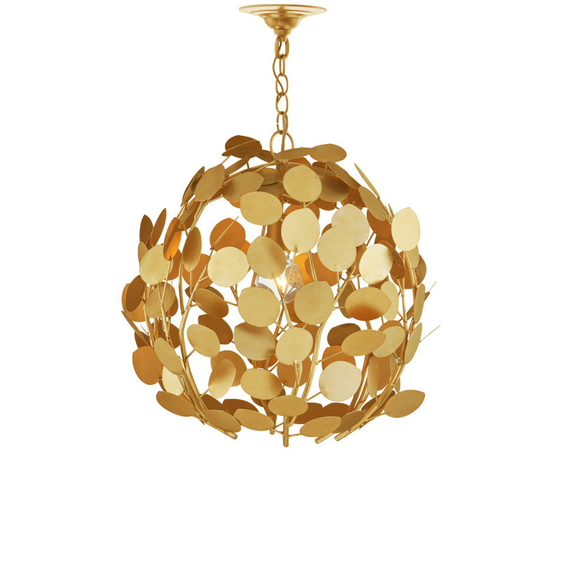 Lunaria 1 - Light Wrought Iron Chandelier, Contemporary Gold Leaf